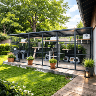 Enclos extérieur pour chats - BELLA - 2m de large