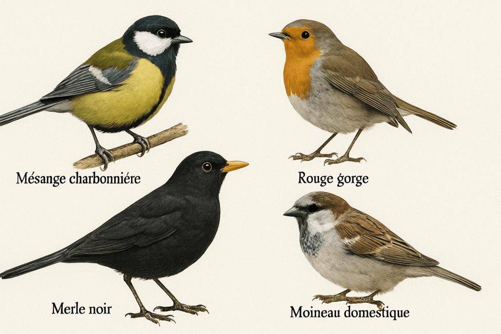 4 espèces d'oiseaux domestiques