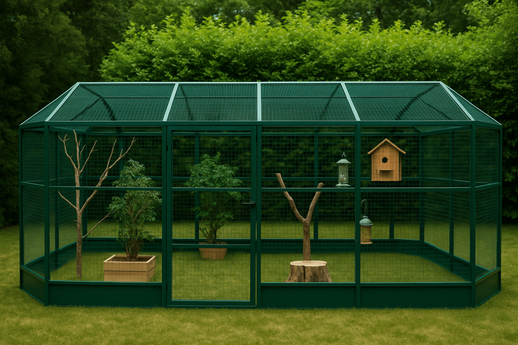 Une grande volière de jardin